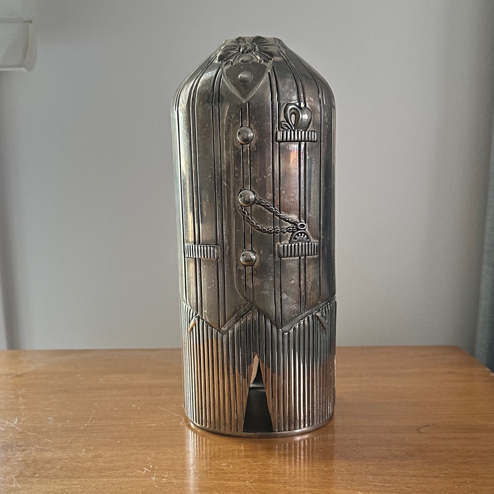 Godinger Vintage-Style Silver Cylindrical Trinket Box with Handle